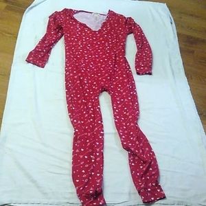 Shosho Jumpsuit Size XL red with hearts & arrows footless sleeper